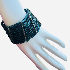 Vintage Glass Bead Stretch Bracelet